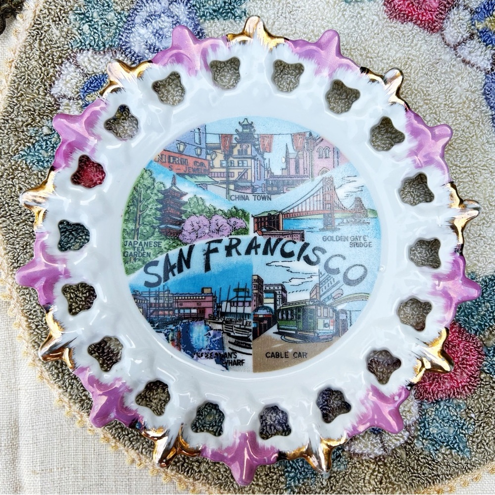 Vintage San Francisco Souvenir Travel Plate Japan Wall Decor